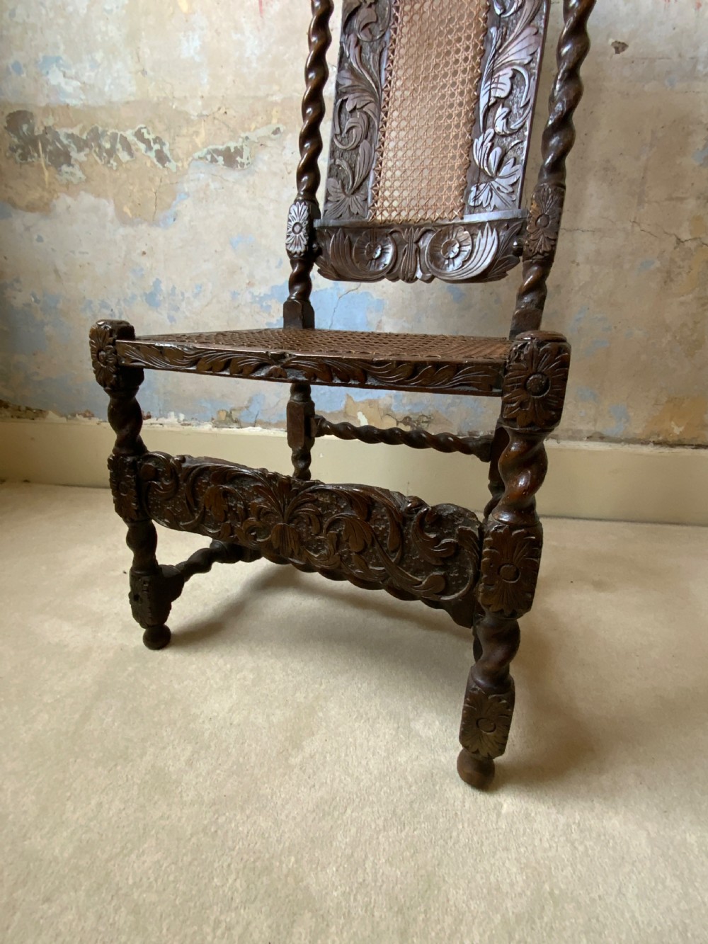 A pair of charles II walnut side chairs View XVI