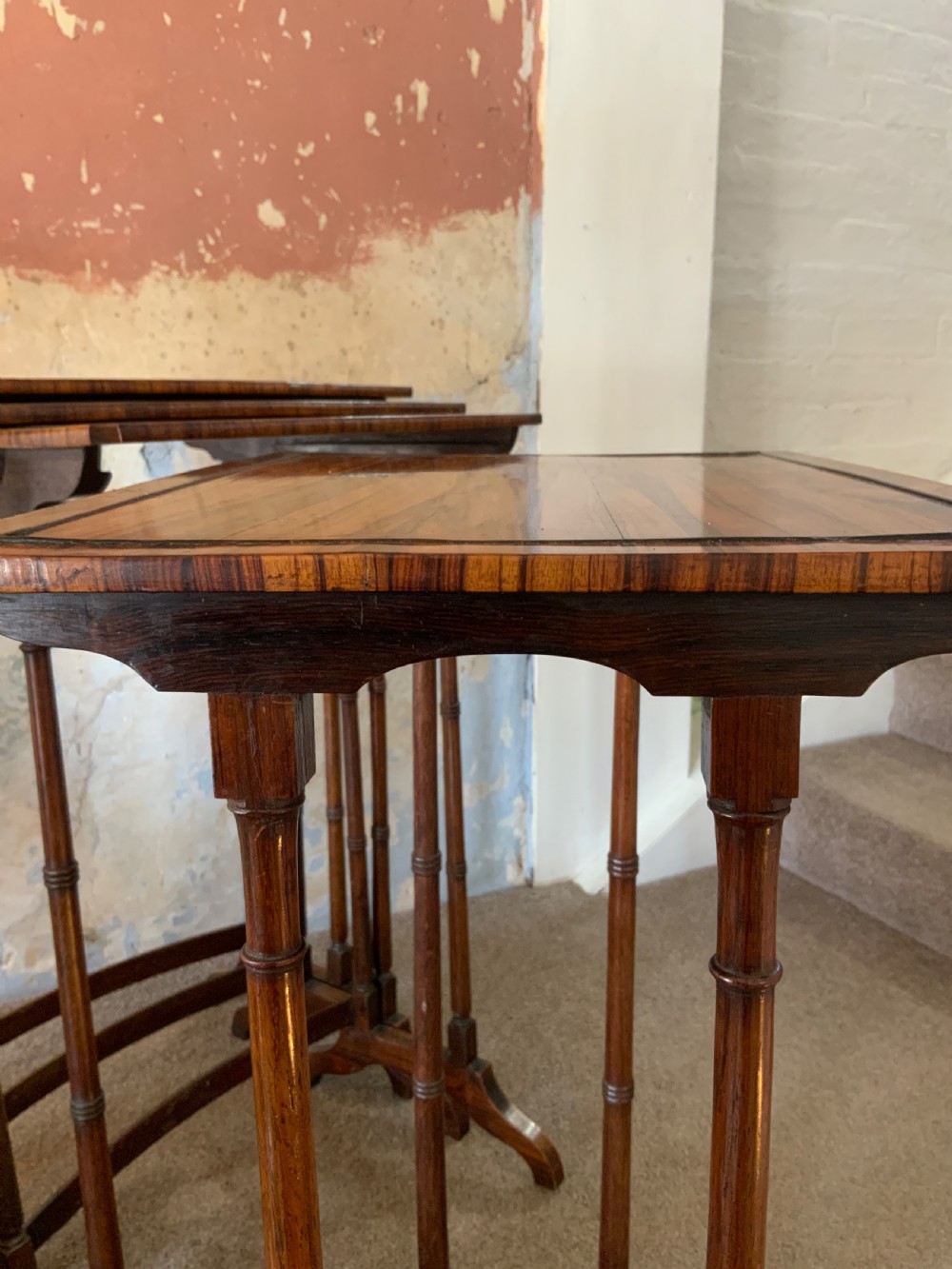 Nest of four Regency rosewood tables View VII