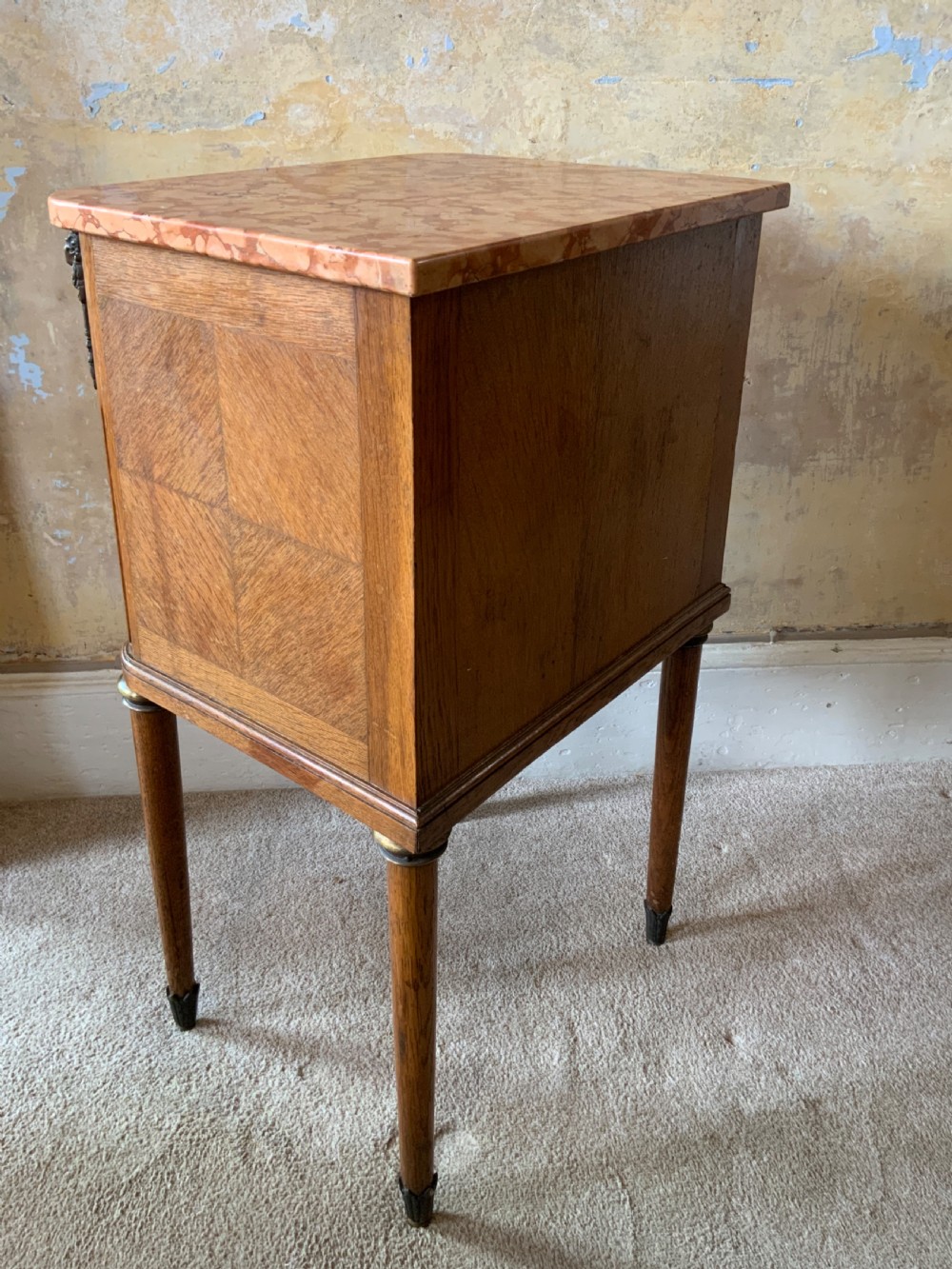 Pair of marble topped bedside cabinets View VII