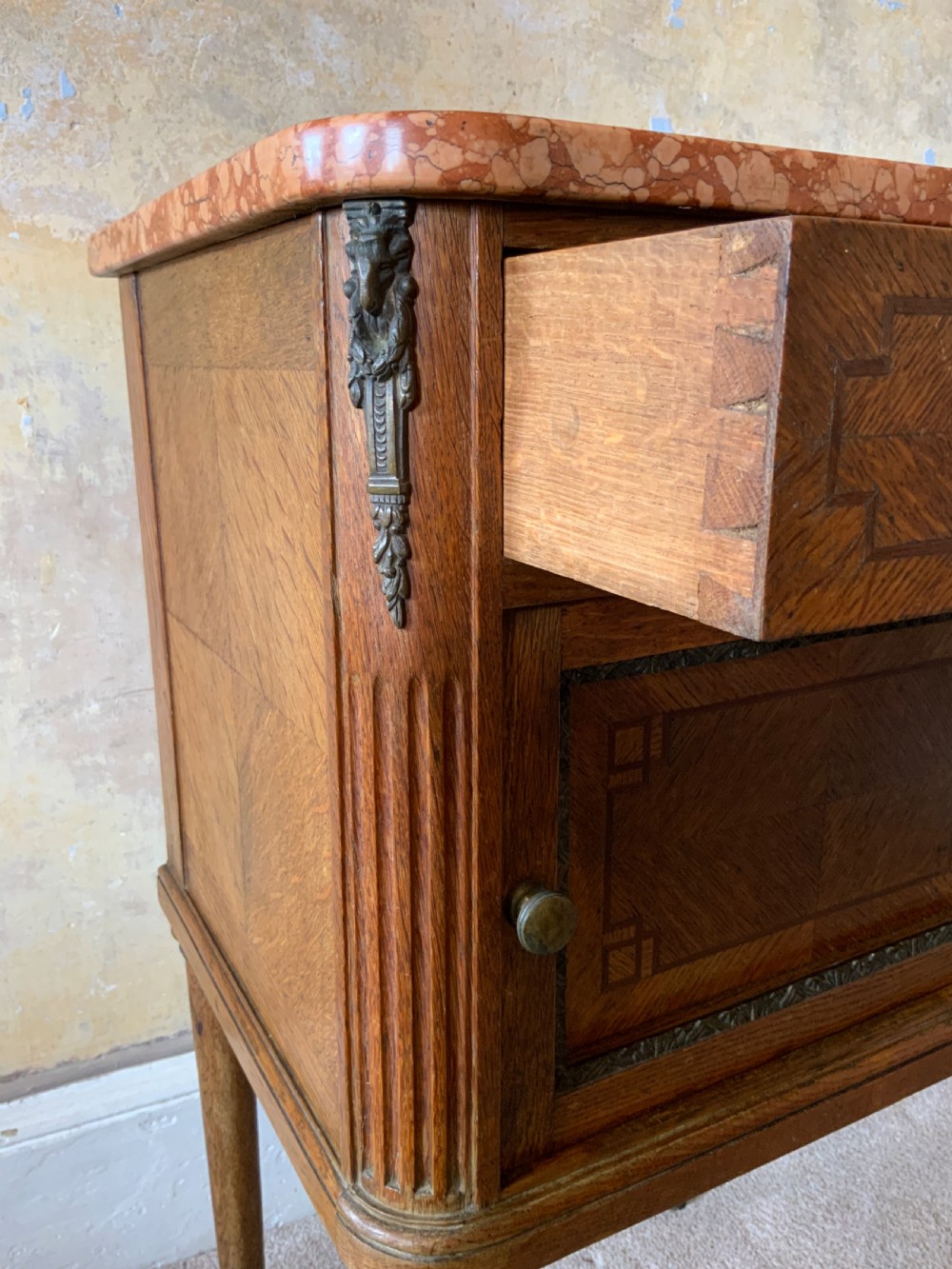 Pair of marble topped bedside cabinets View XI