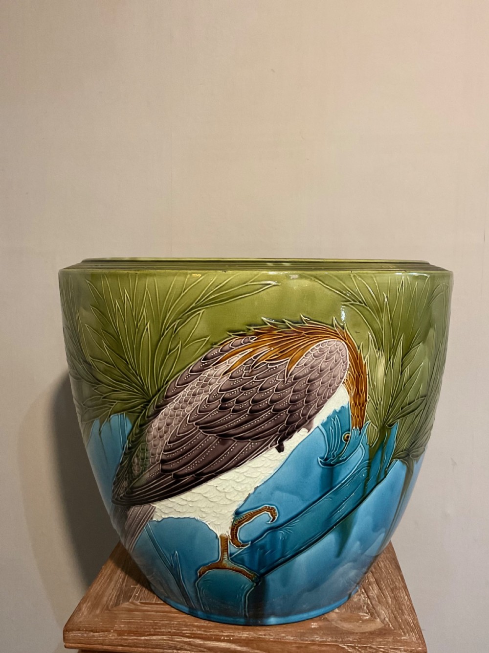 Large Minton majolica jardinier