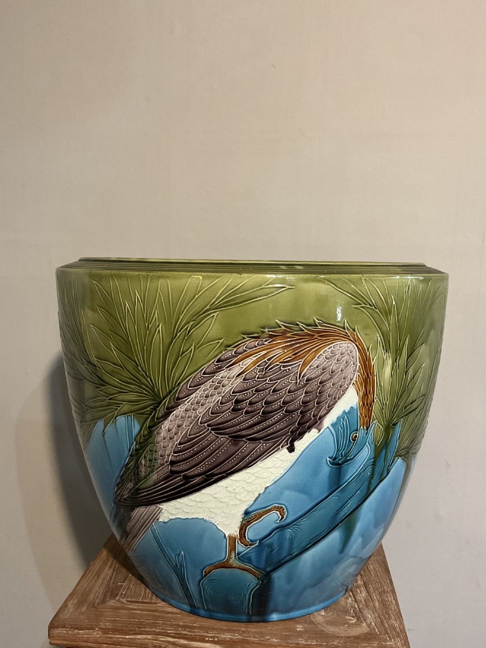 Large Minton majolica jardinier View III