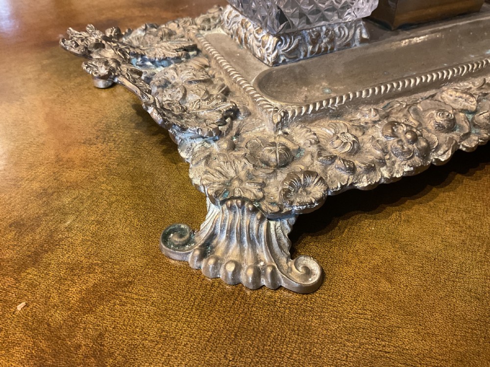 A 19th century brass standish View II