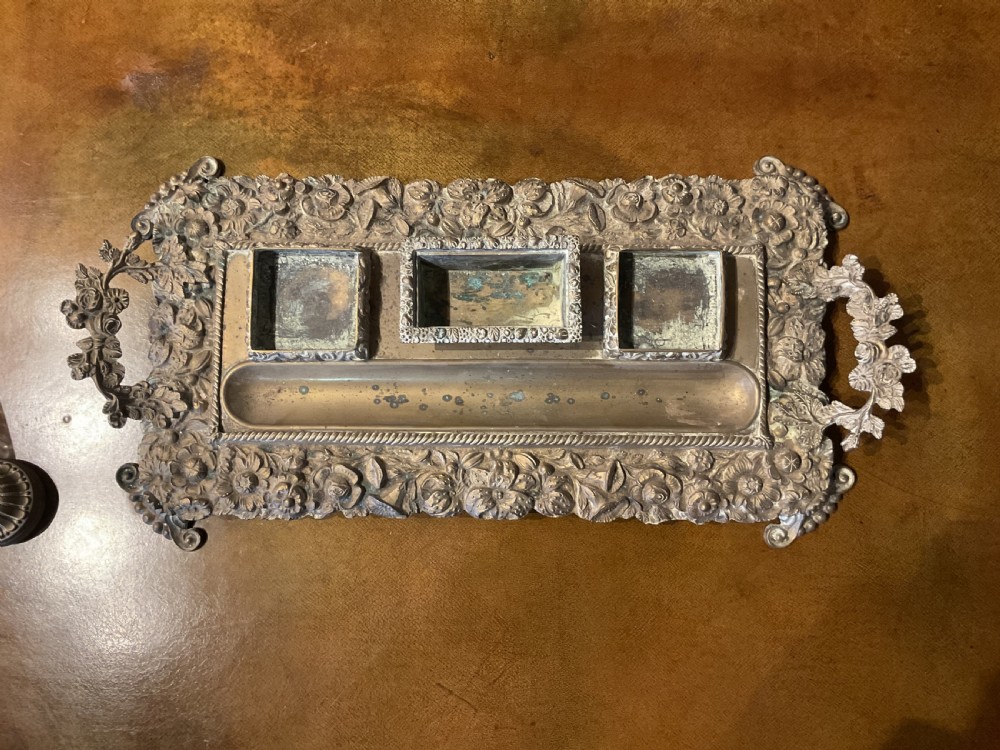 A 19th century brass standish View IV