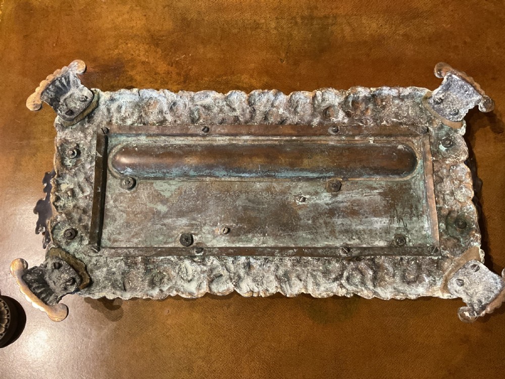 A 19th century brass standish View V