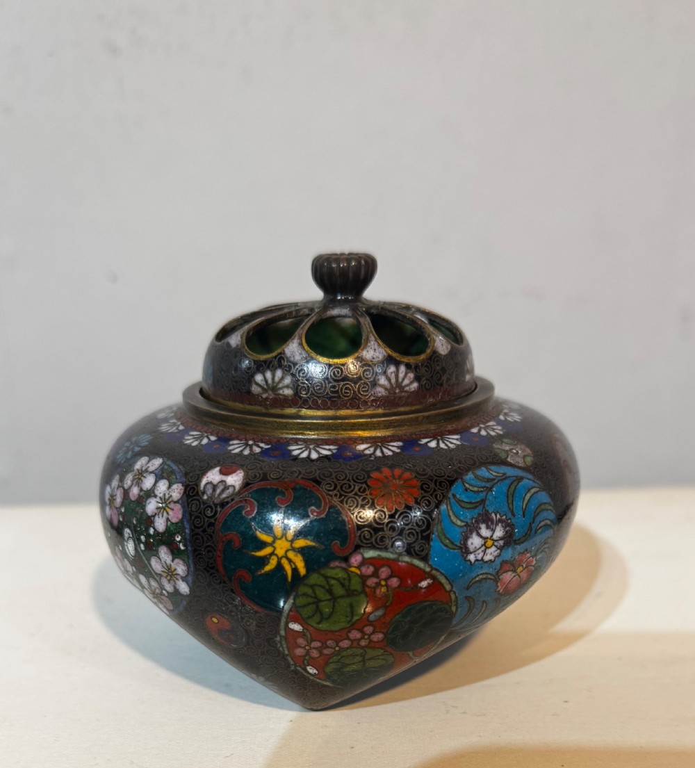 A Japanese cloisonné censer