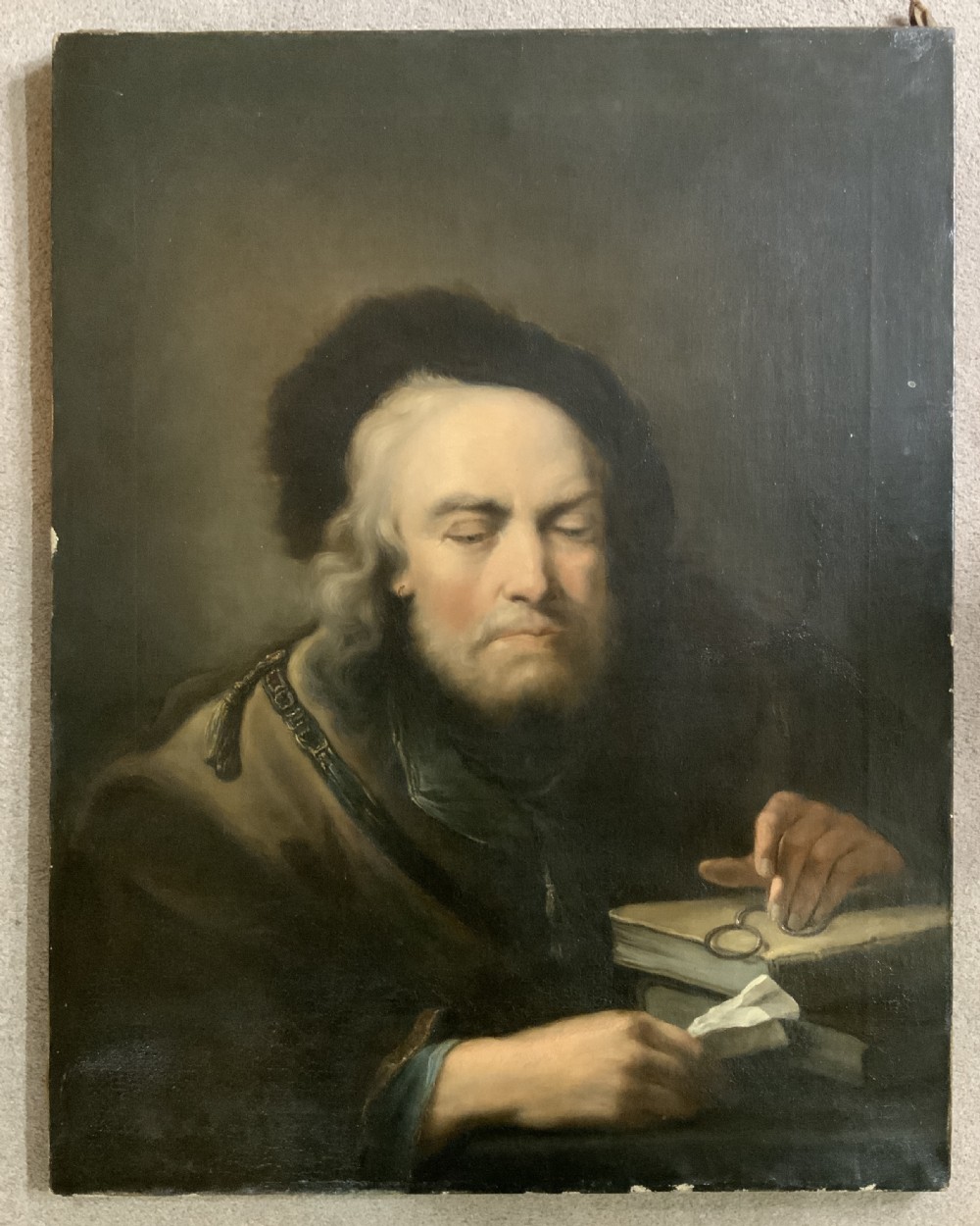 An 18th century oil on canvas portrait