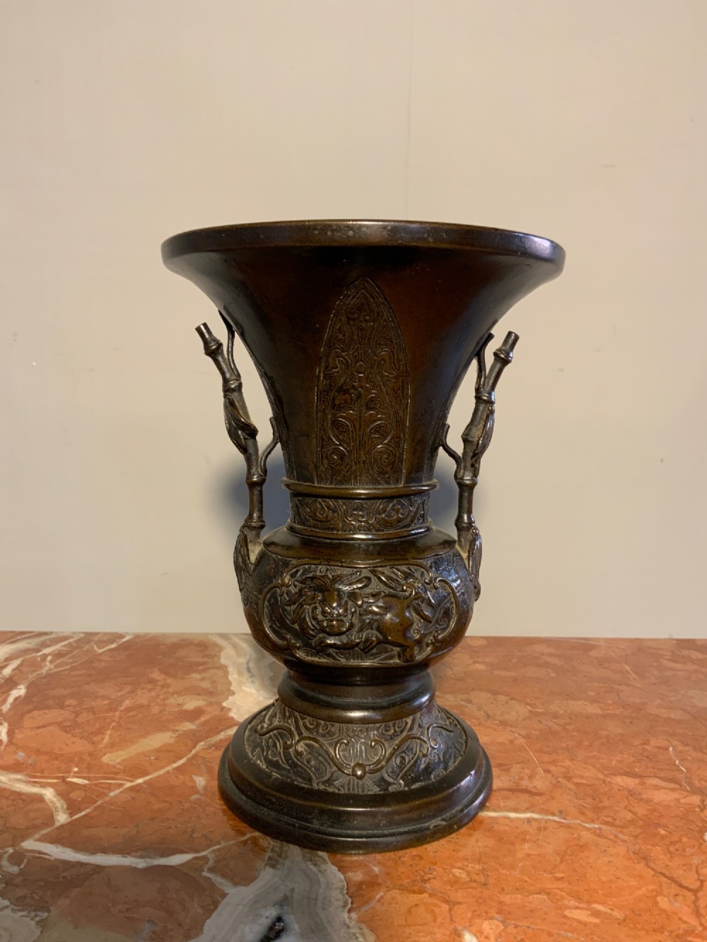 A 19th century Chinese bronze flower vase