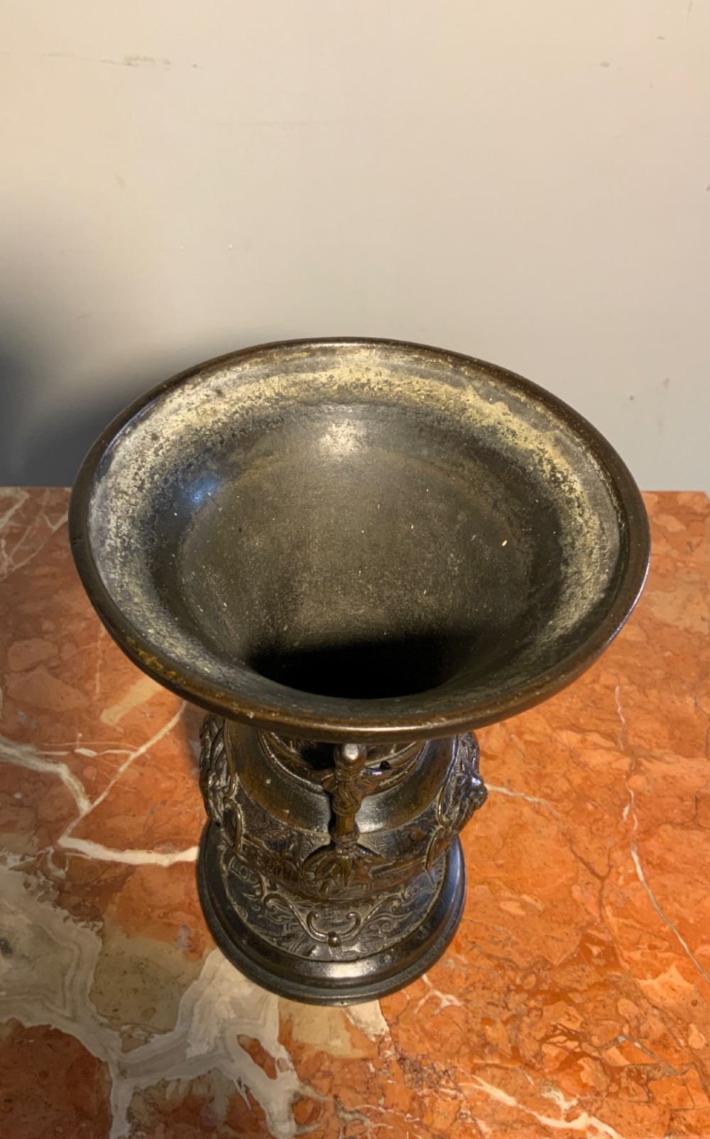 A 19th century Chinese bronze flower vase View III