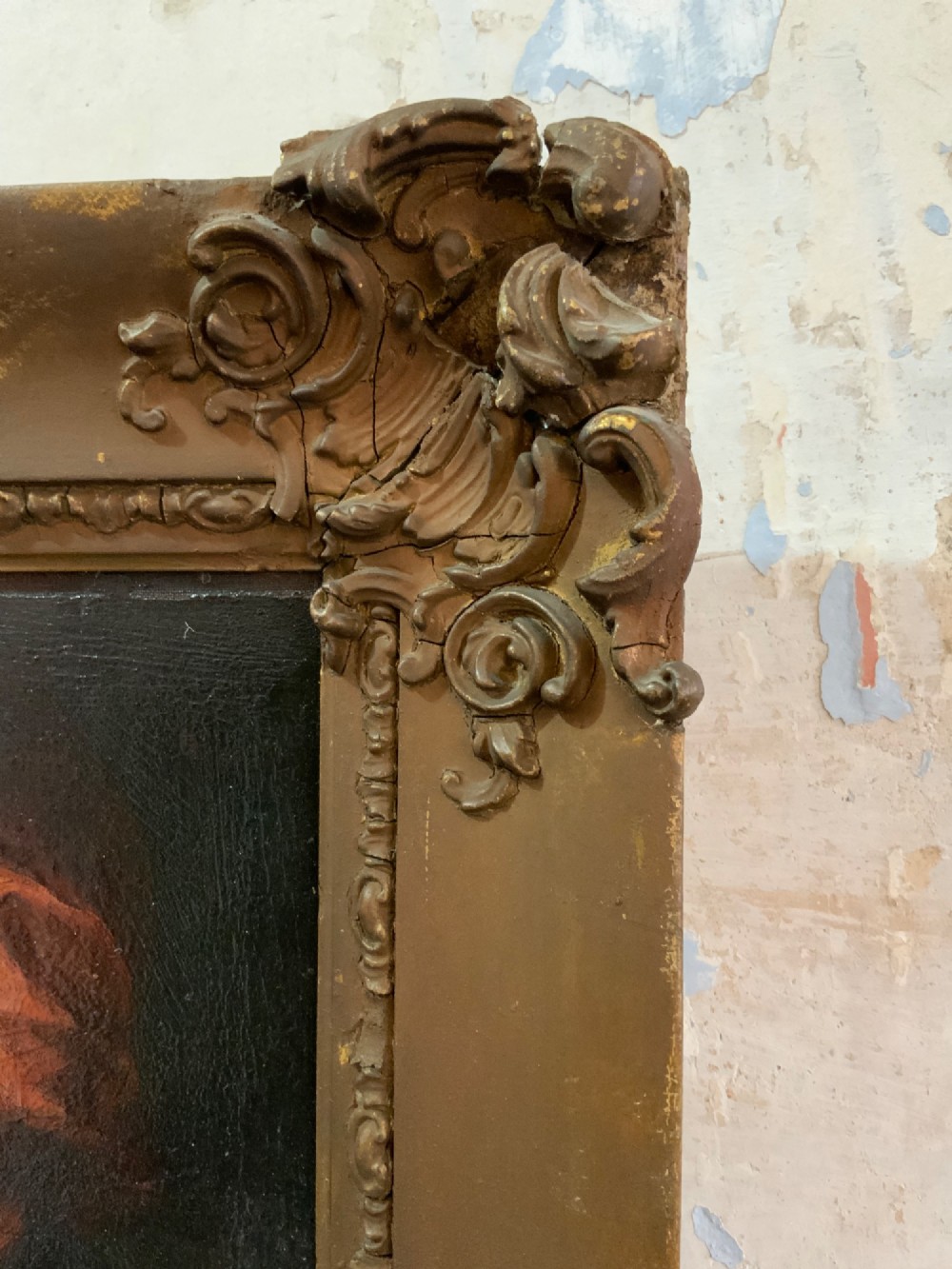 A 19th-century oil painting depicting a bearded gentleman in a red turban and dark robe, presented in an ornate rectangular giltwood frame. View III
