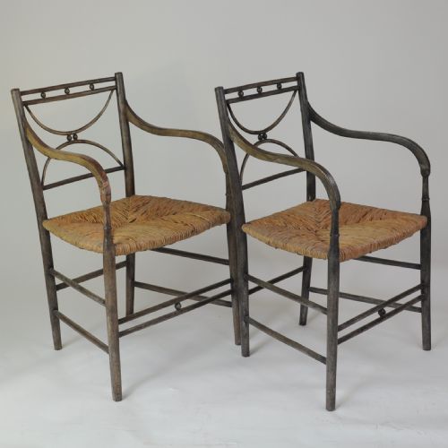 DECORATIVE PAIR OF REGENCY 'SHABBY CHIC' ARMCHAIRS - ADDITIONAL PHOTO 1