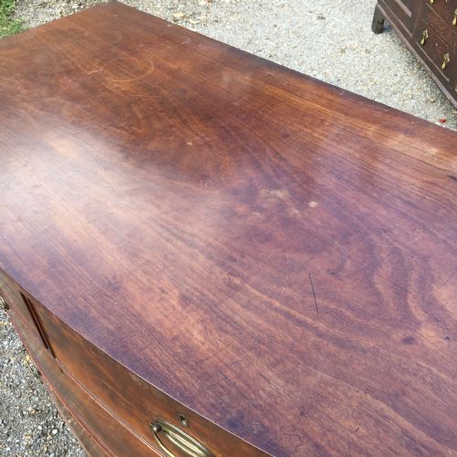 GEORGIAN MAHOGANY BOW FRONT CHEST OF DRAWERS - ADDITIONAL PHOTO 2