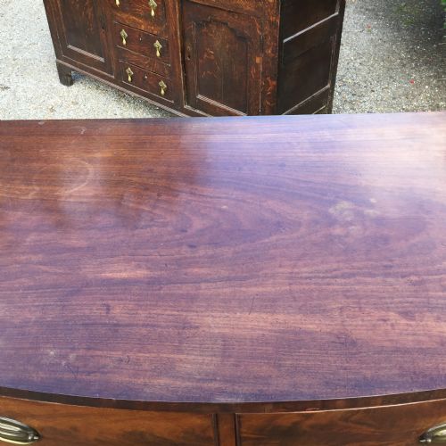 GEORGIAN MAHOGANY BOW FRONT CHEST OF DRAWERS - ADDITIONAL PHOTO 5