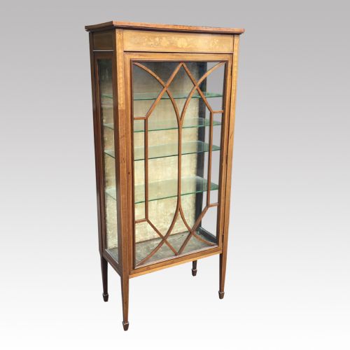 edwardian inlaid display cabinet - CATEGORY: ANTIQUE CABINETS - DATED 1900