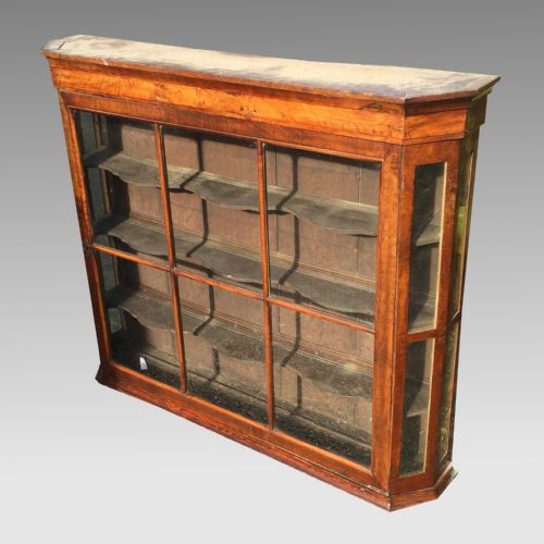 dutch walnut and oak wall hanging display cabinet - CATEGORY: ANTIQUE CABINETS - DATED 19TH CENTURY