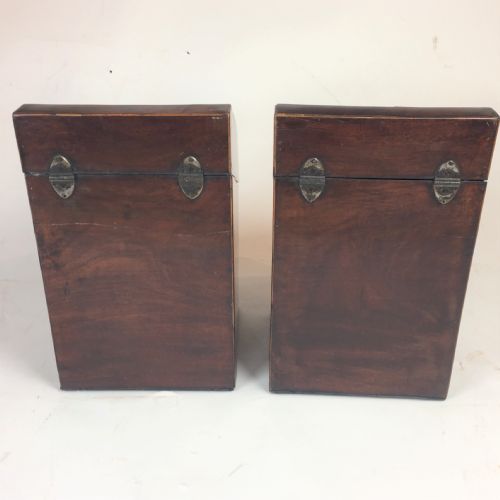 PAIR OF 18TH CENTURY SHERATON MAHOGANY FORMER CUTLERYKNIFE BOXES - ADDITIONAL PHOTO 7