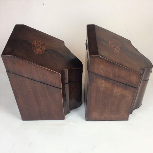 PAIR OF 18TH CENTURY SHERATON MAHOGANY FORMER CUTLERYKNIFE BOXES - ADDITIONAL PHOTO 10