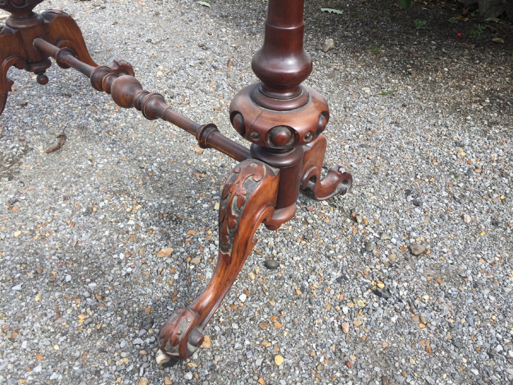 Fine 19th Century walnut and marquetry kidney shaped desk View III