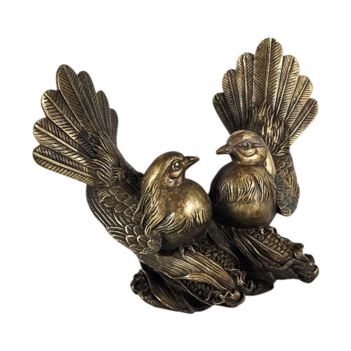 Antique Chinese Bronze Pigeon Dove Pair Xuande Mark Late Qing C1900 2.7kg 28cm