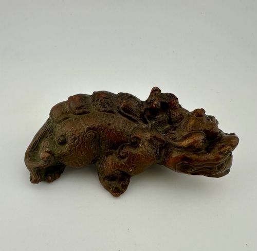 fig 1. Chinese Bronze Dragon Scholar’s Paperweight / Brush Rest, c.1900