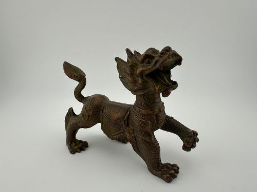 Antique Chinese Bronze Pixiu Bixie Dragon Mythical Beast Figure C.1900 9cm