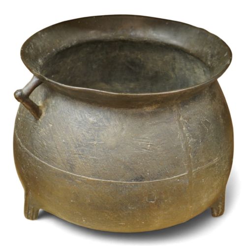 17th Century Leaded Bronze Cauldron Somerset Type Antique Bronze Cooking Pot C.1650