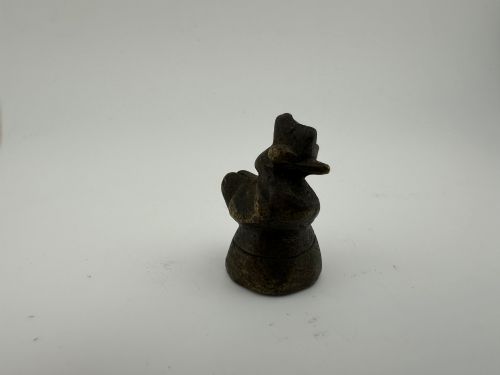 fig 8. A set of six dark bronze zoomorphic trade weights depicting various animals mounted on octagonal and circular pedestals.