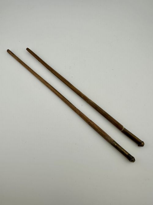 fig 2. A 19th-century Chinese Qing Dynasty travelling eating set with chopsticks and knife stored inside an embossed brass-mounted sheath.