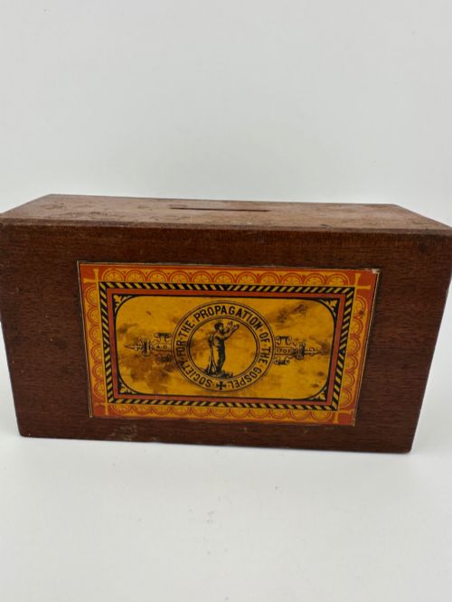 Antique Spg Missionary Church Collection Money Box Society for Propagation of Gospel C.1910