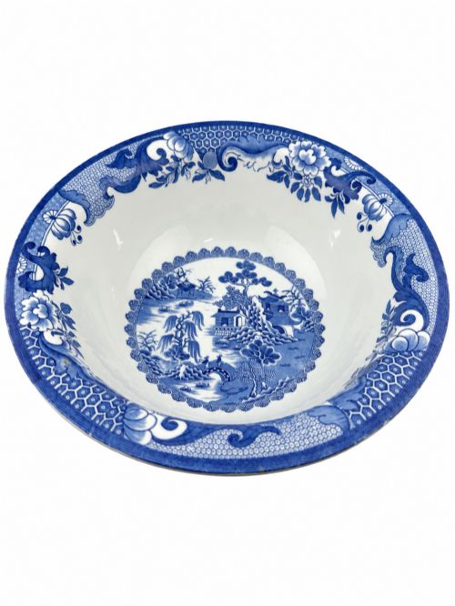 Large Antique Mason’s Ironstone Blue & White Chinoiserie Wash Basin Bowl C.1920