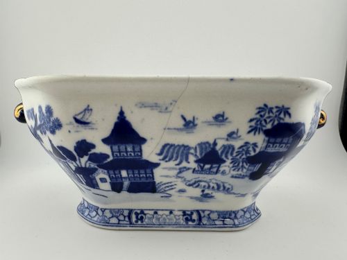 Antique Mason’s Patent Ironstone Blue & White Chinoiserie Planter Jardinière C.1900