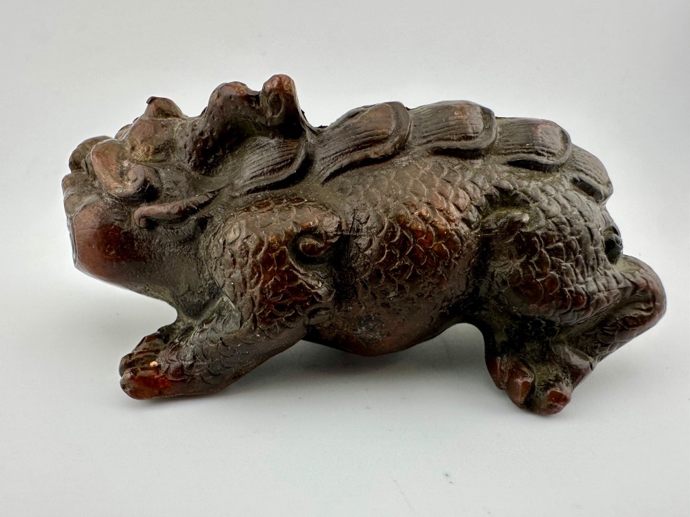 Chinese Bronze Dragon Scholar’s Paperweight / Brush Rest, c.1900 View VIII