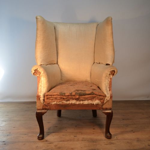 Cabriole Leg Wing Chair Reupholstery Included