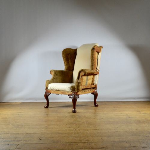 19th Century English Wing Chair     Upholstery Included