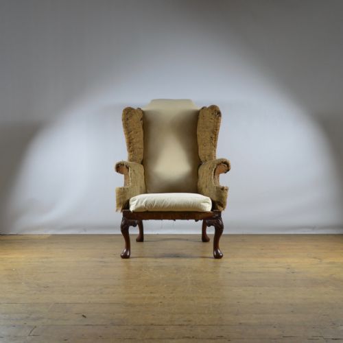 fig 1. 19TH CENTURY ENGLISH WING CHAIR Upholstery included