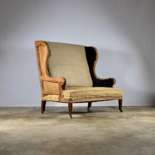 Edwardian Winged Sofa, Full Upholstery Included