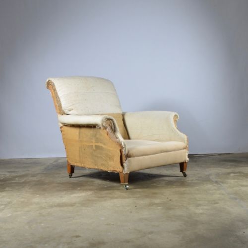 Edwardian English Armchair, Full Reupholstery Included