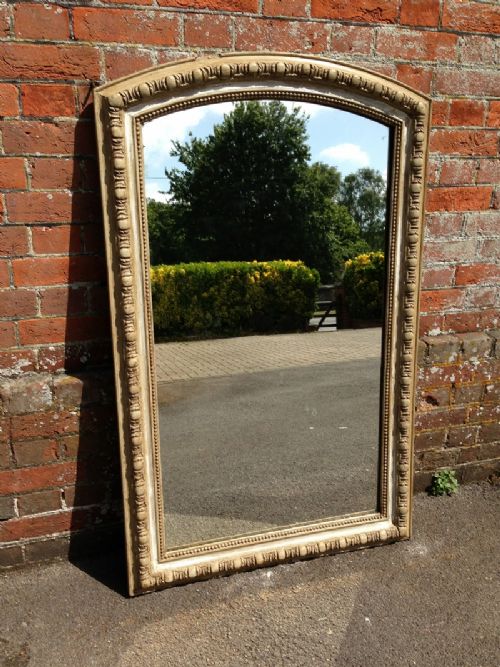 A Very Useful Size Unusual Antique 19th Century French Painted Mirror