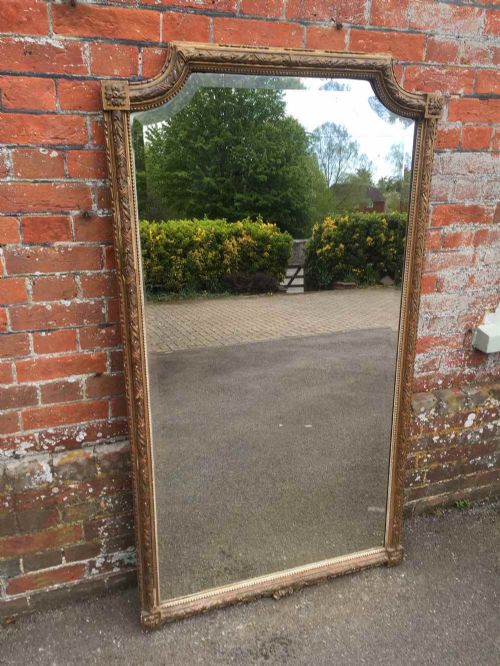 An Absolutely Stunning Slightly  Distressed Fabulous Antique 19th Century French Large Gilt Mirror.