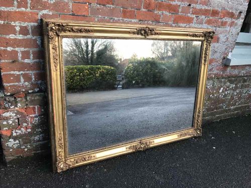 A Wonderful Large Early Antique 19th Century French Carved Wood & Gesso Original Gilt Louis Philippe Mirror.