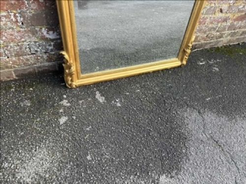 A FABULOUS LARGE ANTIQUE FRENCH 19TH CENTURY CARVED WOOD GESSO GILT MIRROR - ADDITIONAL PHOTO 3