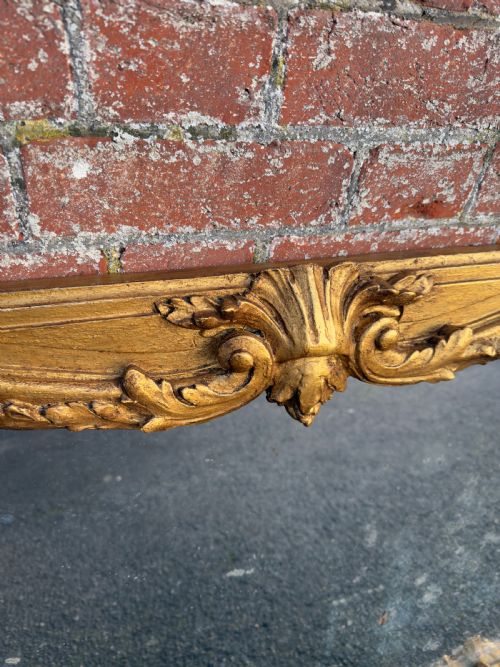 A DELIGHTFUL LARGE ANTIQUE ENGLISH 19TH CENTURY CARVED WOOD GESSO GILT ORNATE FRAME OVERMANTLE MIRROR - ADDITIONAL PHOTO 1