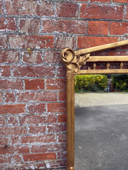 A WONDERFUL LARGE ANTIQUE ENGLISH 19TH CENTURY CARVED WOOD GESSO GILT OVERMANTLE MIRROR - ADDITIONAL PHOTO 5