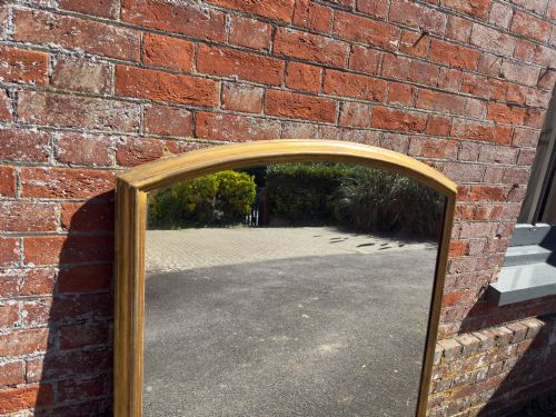 A SUPERB LARGE ANTIQUE ENGLISH 19TH CENTURY CARVED WOOD GESSO SHAPED TOP GILT OVERMANTEL MIRROR - ADDITIONAL PHOTO 2