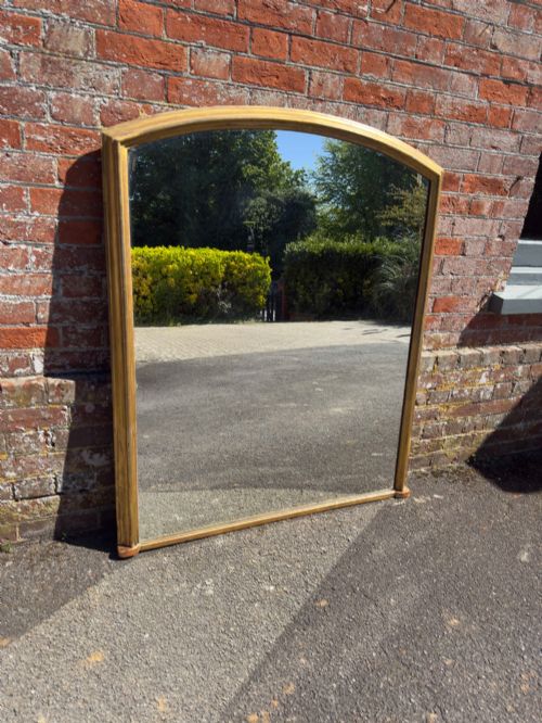 A SUPERB LARGE ANTIQUE ENGLISH 19TH CENTURY CARVED WOOD GESSO SHAPED TOP GILT OVERMANTEL MIRROR - ADDITIONAL PHOTO 6