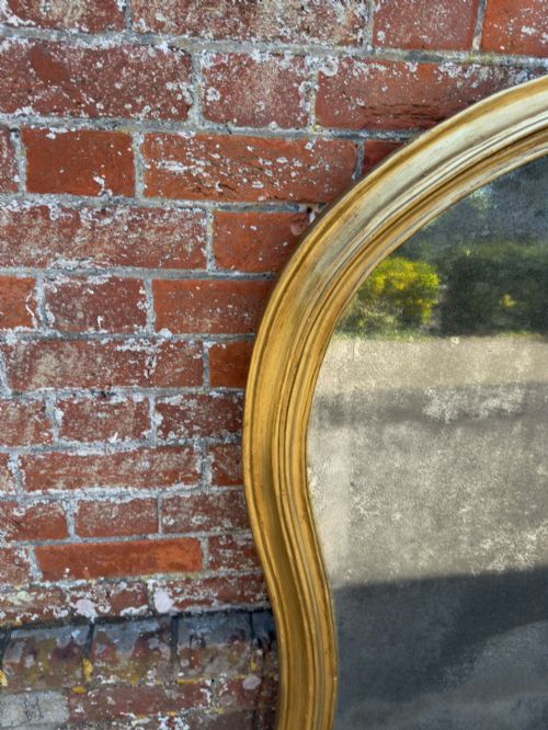 A SPECATULAR LARGE ANTIQUE ENGLISH 19TH CENTURY HOUR GLASS FRAMED GILT OVERMANTLE MIRROR - ADDITIONAL PHOTO 1