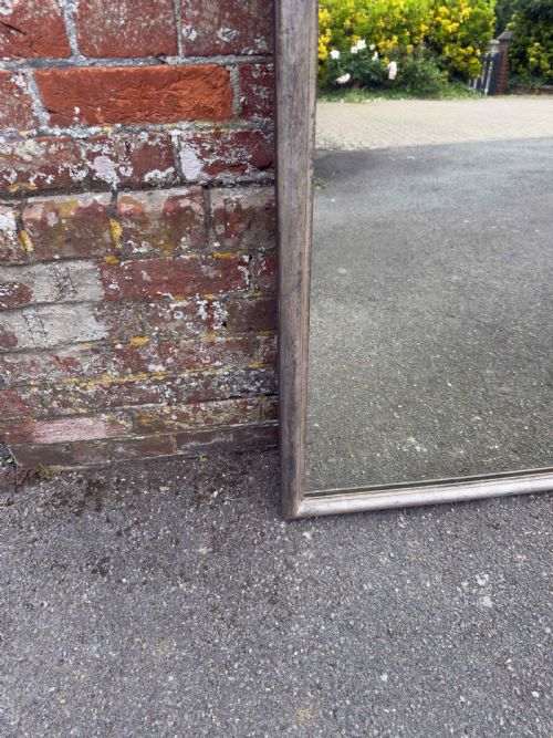 A SENSATIONAL LARGE ANTIQUE FRENCH 19TH CARVED WOOD GESSO ARCHED TOP SILVERED MIRROR - ADDITIONAL PHOTO 4