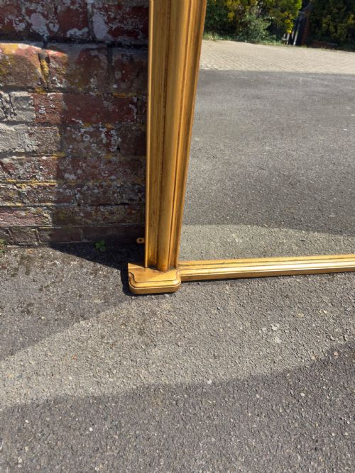 A DELIGHTFUL LARGE ANTIQUE SHAPED TOP ENGLISH 19TH CENTURY CARVED WOOD GIRL OVERMANTLE MIRROR - ADDITIONAL PHOTO 2
