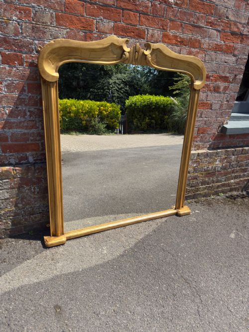 A DELIGHTFUL LARGE ANTIQUE SHAPED TOP ENGLISH 19TH CENTURY CARVED WOOD GIRL OVERMANTLE MIRROR - ADDITIONAL PHOTO 5
