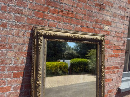 A STUNNING LARGE ANTIQUE FRENCH ANTIQUE 19TH CENTURY CARVED WOOD GESSO GILT PAINTED ORNATE FRAMED MIRROR - ADDITIONAL PHOTO 3